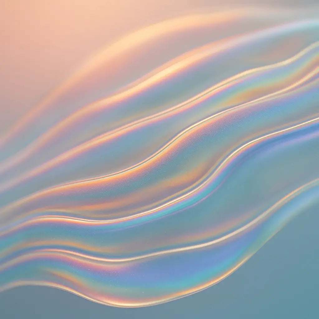 Close-up macro texture of a thin translucent film with light reflections, symbolizing lipid layers, soft gradient background