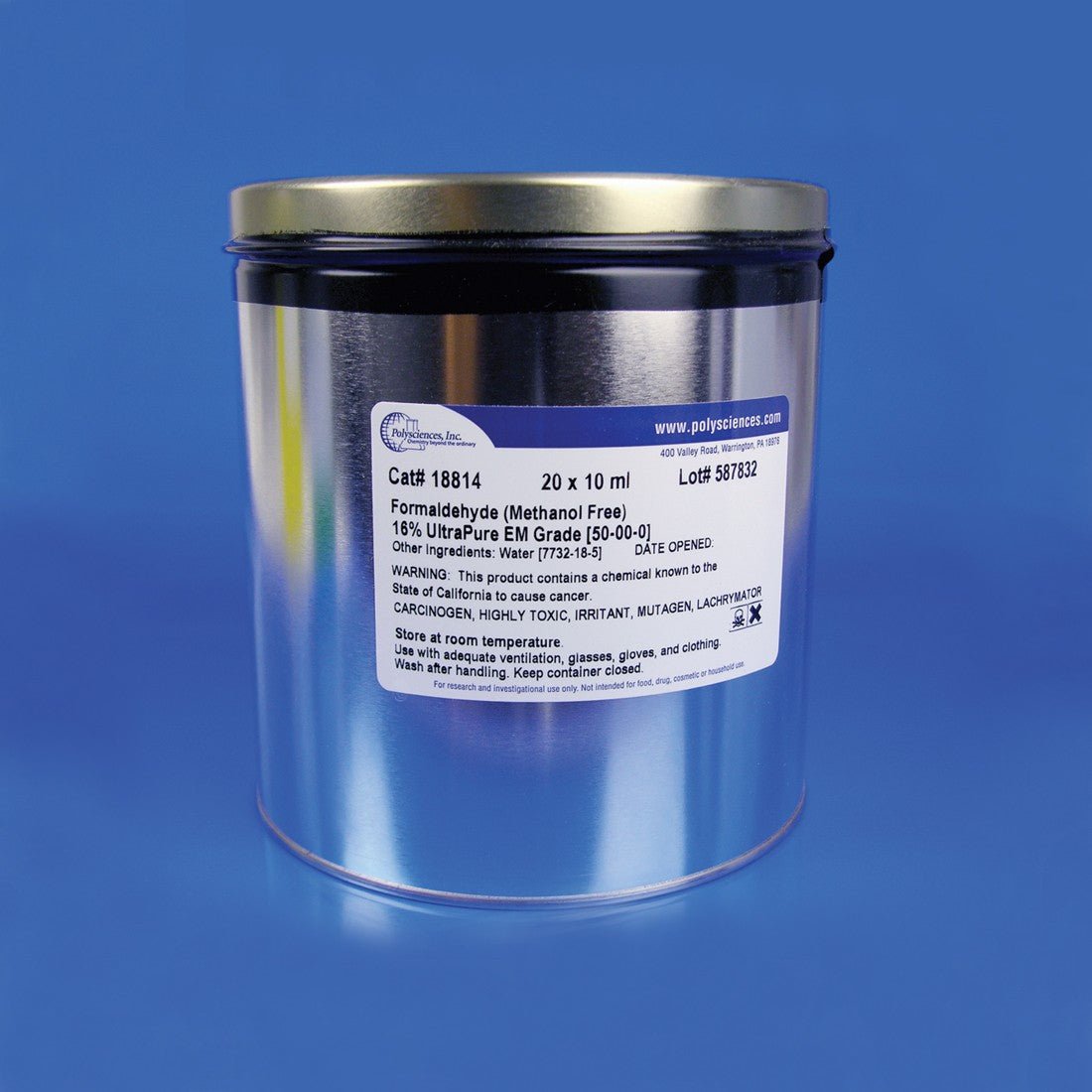 Formaldehyde 16% (Methanol-Free, Ultra Pure) | Polysciences